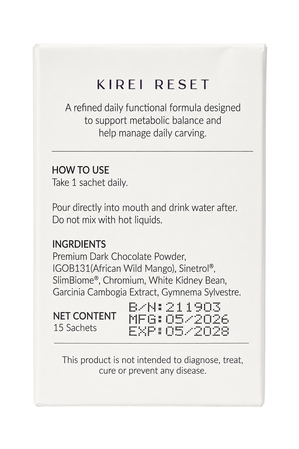 KIREI RESET — 30-Day Reset Routine